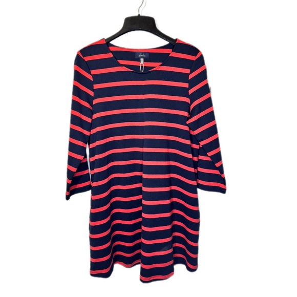 Joules Navy/Red Striped Tunic with Pockets - Picture 1 of 4